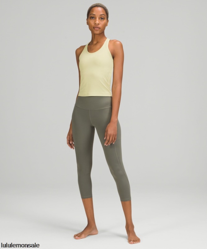 Lululemon Damen DELULU524 | Dew Green Cooles Kurzes Tank Top Mit Nulu Racerback